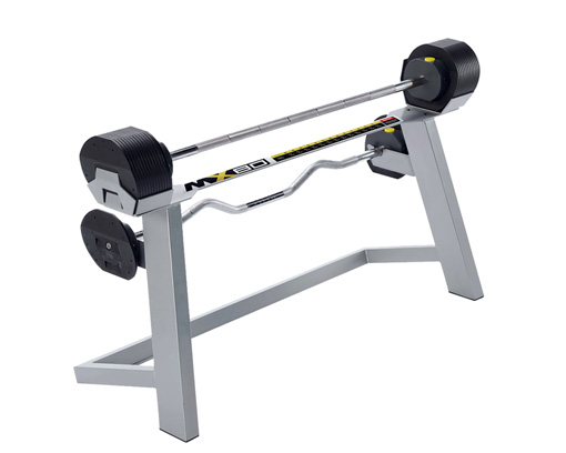 MX80  可調式槓鈴與W曲槓替換組合-36.4KG(含槓架)